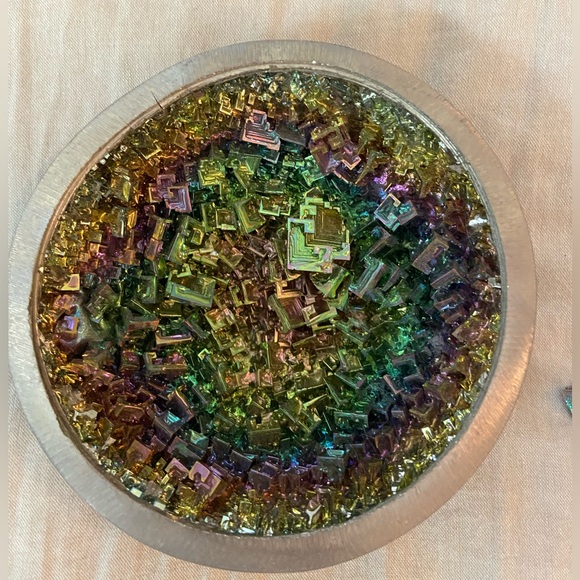 Rainbow Bismuth Crystal Bowl - Picture 2 of 7